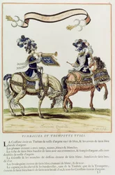 Türkischer Trommler und Trompeter, Teil des Karussells, das von Ludwig XIV. am 5. Juni 1662 vor den Tuilerien gegeben wurde